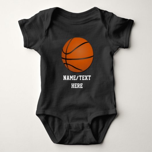 Personalisierter Basketball Baby Boy Baby Strampler (Vorderseite)