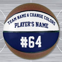 Personalisierter Basketball-Ball für Navy und Weiß Basketball