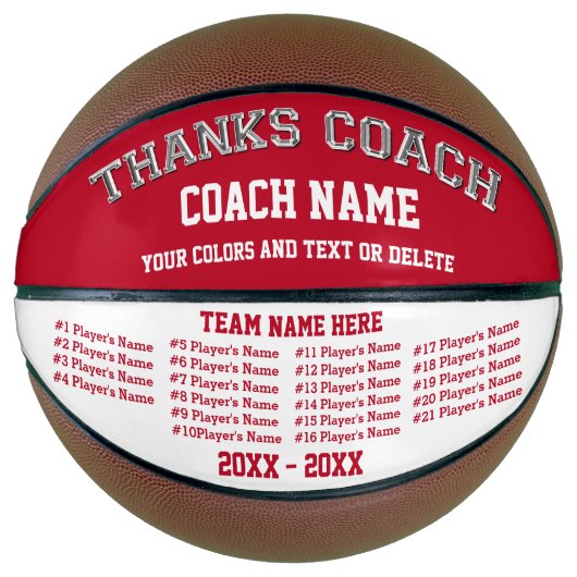 Personalisierter Basketball-Ball in Rot und Weiß Basketball (Vorderseite)