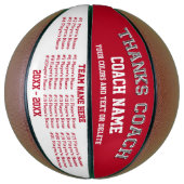 Personalisierter Basketball-Ball in Rot und Weiß Basketball (Vertikal)
