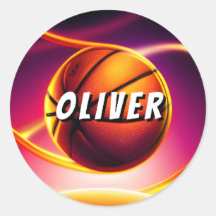 Personalisierter Basketball-Ball Vivid Sports Runder Aufkleber
