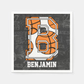 Personalisierter Basketball-Basketballbrief B Serviette (Vorderseite)
