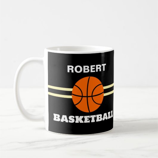 Personalisierter Basketball-Becher Kaffeetasse (Links)
