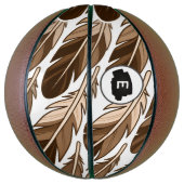 Personalisierter Basketball - Boho Monogram Brown (Vertikal)