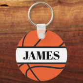 Personalisierter Basketball-Button-Schlüsselanhäng Schlüsselanhänger (Vorderseite)