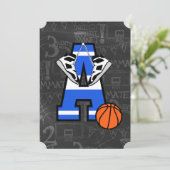 Personalisierter Basketball Einladung (Stehend Vorderseite)