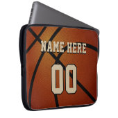 Personalisierter Basketball-Fall Ihr Name und Zahl Laptopschutzhülle (Vorne Rechts)