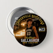 Personalisierter Basketball-Foto-Button Button (Vorne & Hinten)