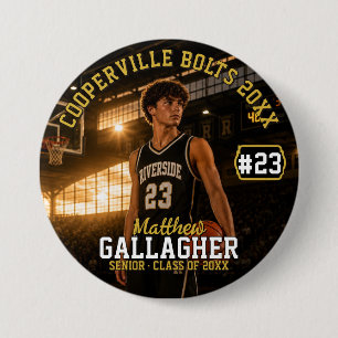 Personalisierter Basketball-Foto-Button Button