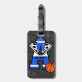 Personalisierter Basketball Gepäckanhänger (Rückseite vertikal)