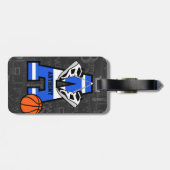 Personalisierter Basketball Gepäckanhänger (Rückseite horizontal)