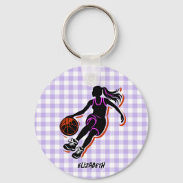 Personalisierter Basketball-Girl-Schlüsselanhänger Schlüsselanhänger