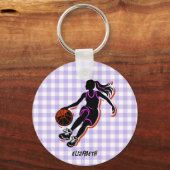 Personalisierter Basketball-Girl-Schlüsselanhänger Schlüsselanhänger (Vorderseite)