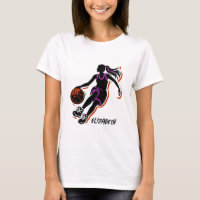 Personalisierter Basketball-Girl-T - Shirt