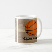 Personalisierter Basketball-Holz-Boden Kaffeetasse (VorderseiteRechts)
