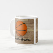 Personalisierter Basketball-Holz-Boden Kaffeetasse (Vorderseite Links)