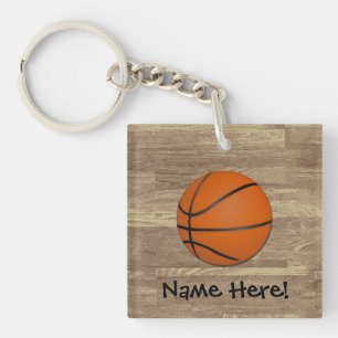Personalisierter Basketball-Holz-Boden Schlüsselanhänger