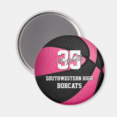 personalisierter Basketball in gürtelrosa Magnet (Vorderseite/Rückseite)