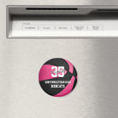 personalisierter Basketball in gürtelrosa Magnet (In Situ (Geschirrspüler))