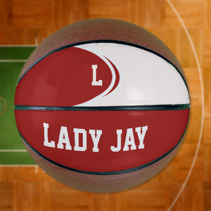 Personalisierter Basketball in Rot und Weiß