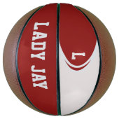Personalisierter Basketball in Rot und Weiß (Vertikal)
