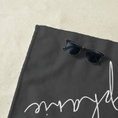 Personalisierter Basketball in Schwarz und Weiß Strandtuch (Beispiel)