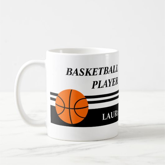 Personalisierter Basketball-Kaffeebecher Kaffeetasse (Links)