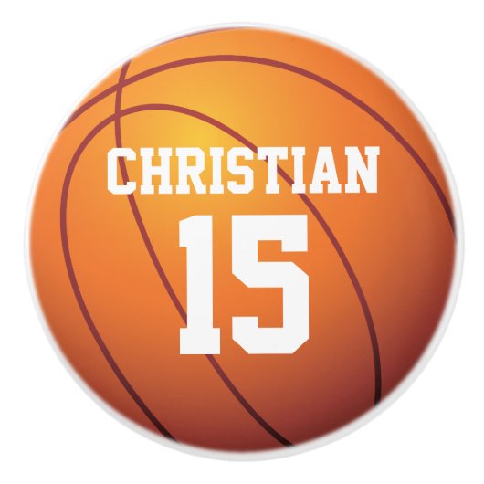 Personalisierter Basketball Keramikknauf (Vorderseite)