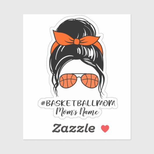 Personalisierter Basketball-Mama-Aufkleber Aufkleber (Blatt)