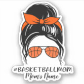 Personalisierter Basketball-Mama-Aufkleber Aufkleber (Vorderseite)