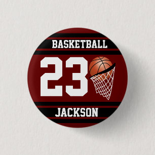 Personalisierter Basketball-Maroon Button