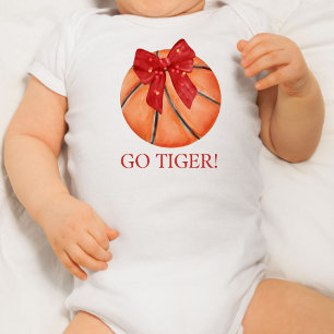 Personalisierter Basketball mit Bogen Go Team Baby Strampler