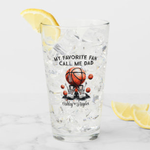 Personalisierter Basketball mit Kindernamen Väter Glas