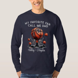 Personalisierter Basketball mit Kindernamen Väter  T-Shirt