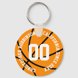Personalisierter Basketball Modern Schlüsselanhänger