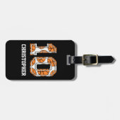 Personalisierter Basketball Nr. 10 Gepäckanhänger (Vorderseite horizontal)