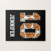 Personalisierter Basketball Nr. 10 Puzzle (Horizontal)