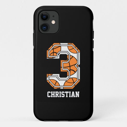 Personalisierter Basketball Nr. 3 Case-Mate iPhone Hülle (Rückseite)