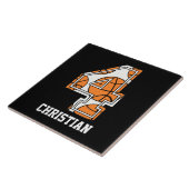 Personalisierter Basketball Nr. 4 Fliese (Seite)