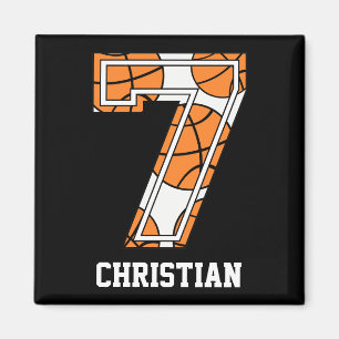 Personalisierter Basketball Nr. 7 Magnet