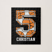 Personalisierter Basketball Nummer 5 Puzzle (Vertikal)