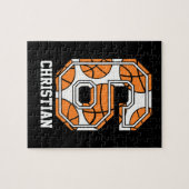 Personalisierter Basketball Nummer 6 Puzzle (Horizontal)