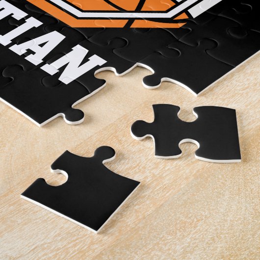 Personalisierter Basketball Nummer 6 Puzzle (Seite)
