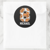 Personalisierter Basketball Nummer 8 Runder Aufkleber (Tasche)