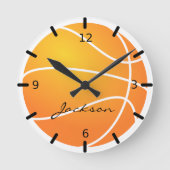 Personalisierter Basketball Runde Wanduhr (Vorderseite)
