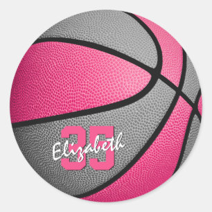personalisierter Basketball Runder Aufkleber