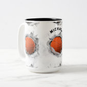Personalisierter Basketball-Sammelbegriff Zweifarbige Tasse (Vorderseite Links)