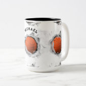 Personalisierter Basketball-Sammelbegriff Zweifarbige Tasse (VorderseiteRechts)