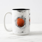 Personalisierter Basketball-Sammelbegriff Zweifarbige Tasse (Links)