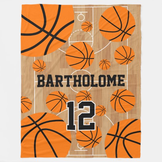 Personalisierter Basketball Spaß Fleecedecke (Vorderseite)